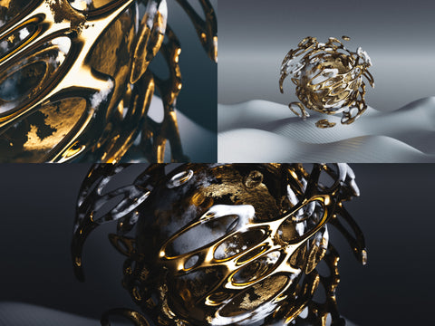 3D Abstract & Gold